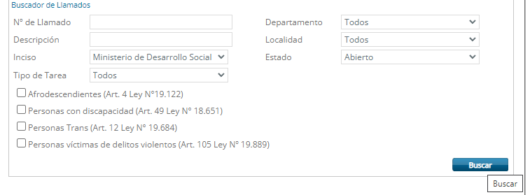 llamados para trabajar en MIDES