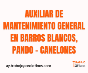 auxiliar de mantenimiento en Pando