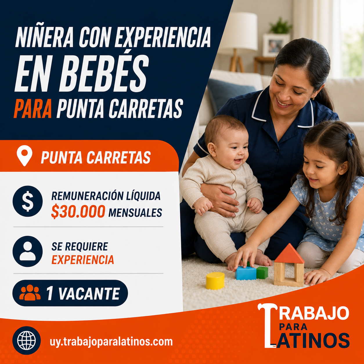 Niñera con experiencia en bebés para Punta Carretas