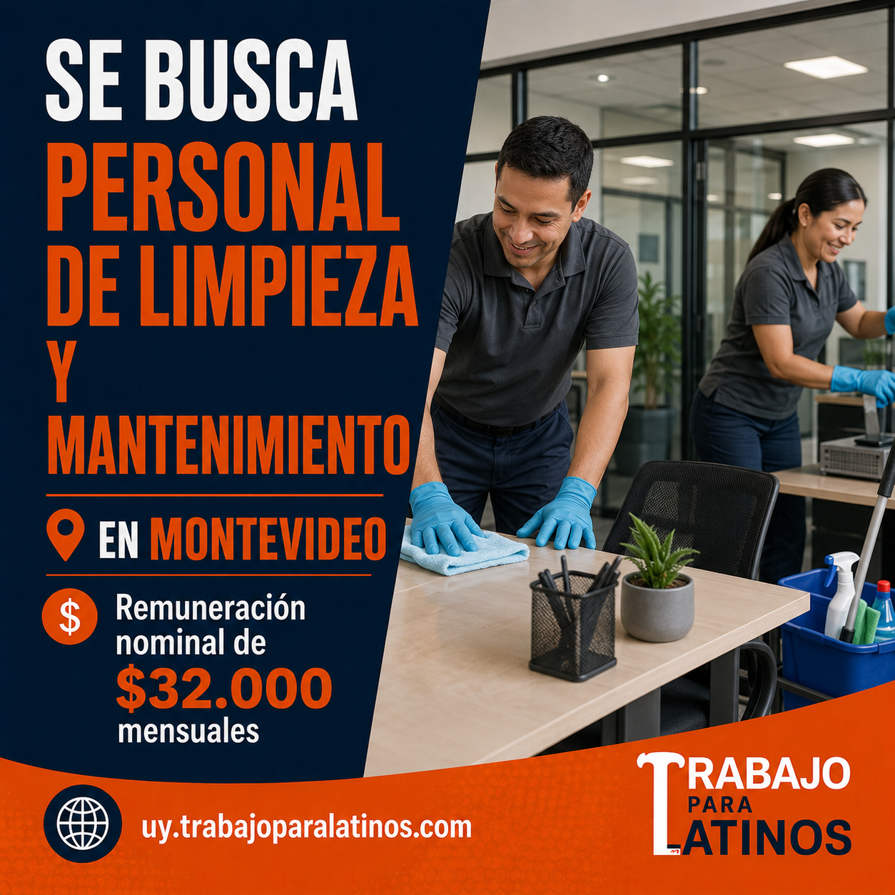 personal de limpieza y mantenimiento en Montevideo