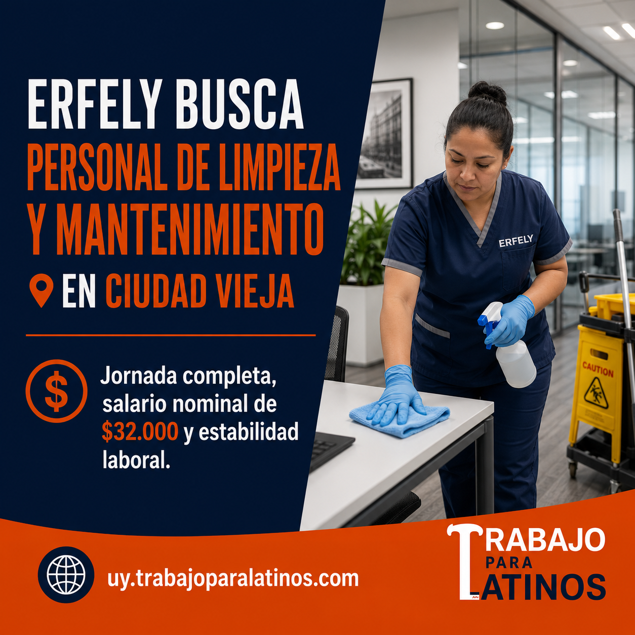 Trabajo de limpieza y mantenimiento en Montevideo