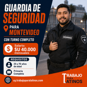 Buscan guardias de seguridad para Montevideo con sueldo de $U 40.000 mensuales