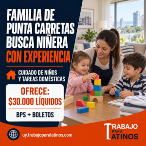 Buscan niñera con experiencia para trabajar en Punta Carretas: sueldo de $30.000 líquidos